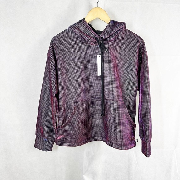 Koral Activewear  Mantra Impression Check Iridescent Pullover Hoodie Size Small - Picture 1 of 11